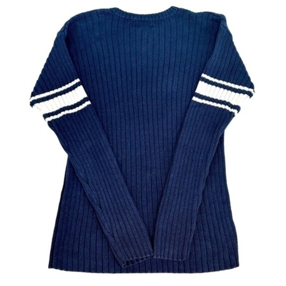 90’s AEROPOSTALE NAVY BLUE WHITE STRIPE LONG SLEEVE SWEATER, SIZE XL - Picture 1 of 4